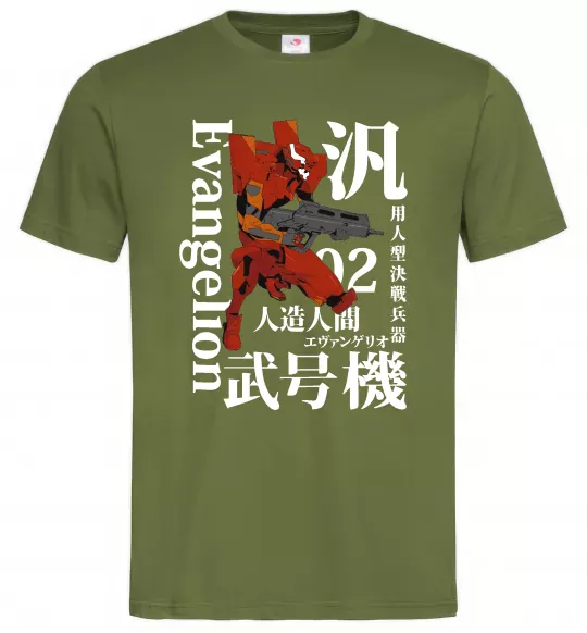 Мужская футболка Eva-02 Оливковый фото