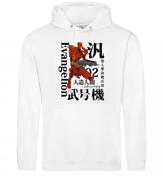 Женская толстовка (худи) Eva-02 Белый фото