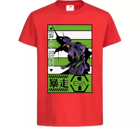 Детская футболка Eva 01 test type Красный фото