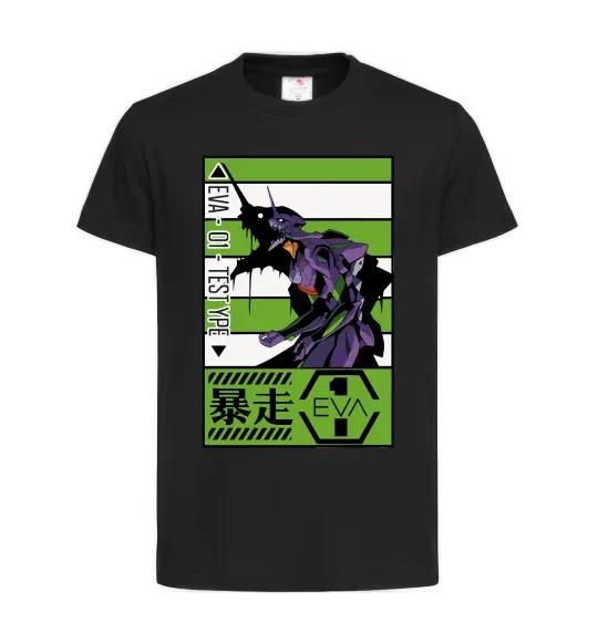 Дитяча футболка Eva 01 test type Чорний фото