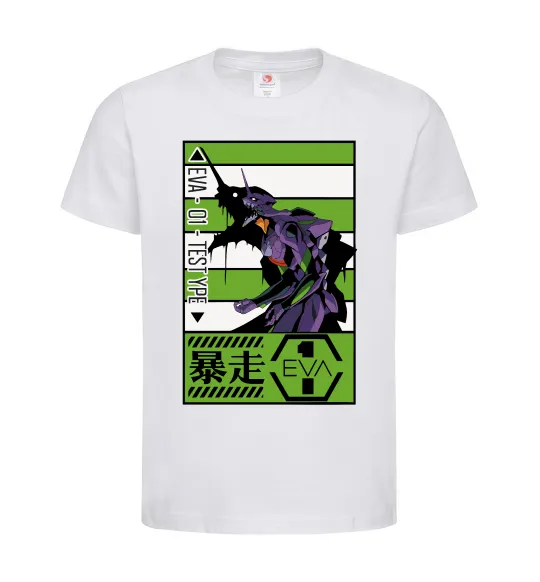 Дитяча футболка Eva 01 test type Білий фото