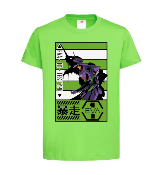Дитяча футболка Eva 01 test type Лаймовий фото