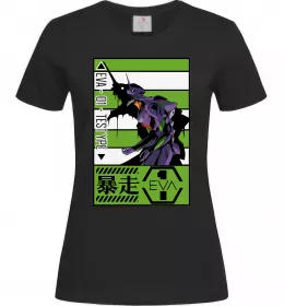 Жіноча футболка Eva 01 test type Чорний фото