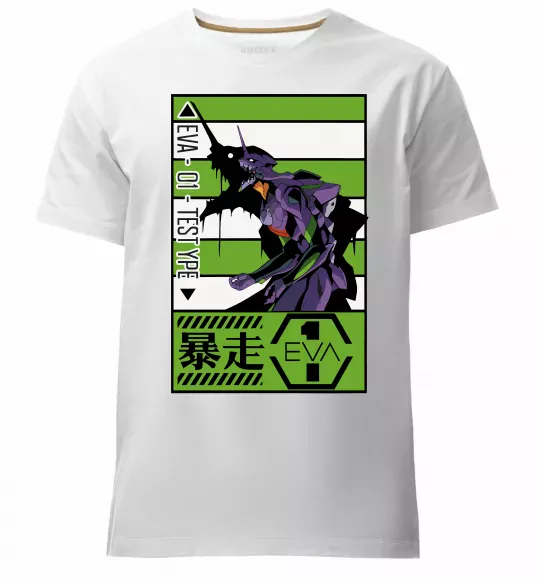 Мужская премиум футболка Eva 01 test type Белый фото