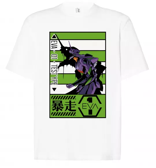 Футболка Оверсайз Eva 01 test type Білий фото