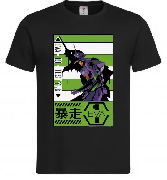 Чоловіча футболка Eva 01 test type Чорний фото