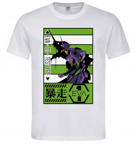 Чоловіча футболка Eva 01 test type Білий фото