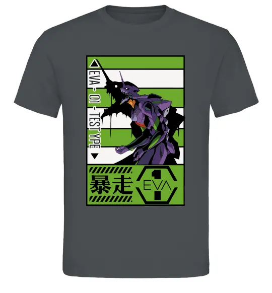 Чоловіча футболка Eva 01 test type Графіт фото