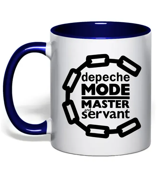 Чашка з кольоровою ручкою Depeche Mode Master and servant Глибокий темно-синій фото