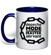 Чашка з кольоровою ручкою Depeche Mode Master and servant Глибокий темно-синій фото