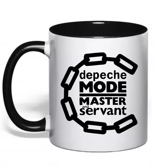 Чашка з кольоровою ручкою Depeche Mode Master and servant Чорний фото