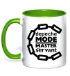 Чашка з кольоровою ручкою Depeche Mode Master and servant Зелений фото