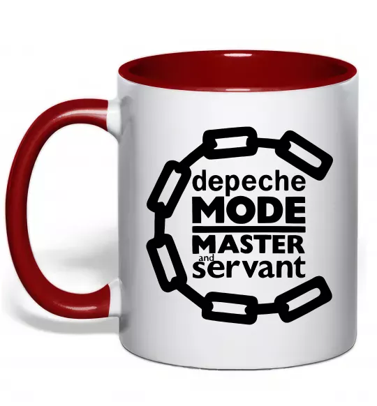 Чашка з кольоровою ручкою Depeche Mode Master and servant Червоний фото