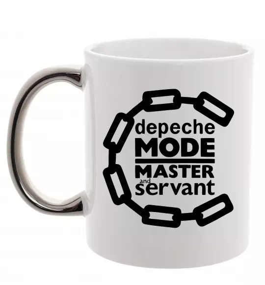 Чашка з кольоровою ручкою Depeche Mode Master and servant Срібло фото