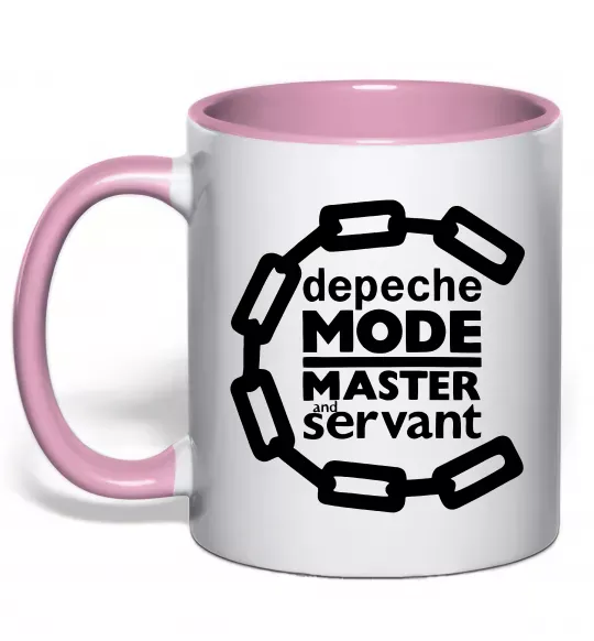 Чашка з кольоровою ручкою Depeche Mode Master and servant Ніжно рожевий фото