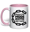 Чашка з кольоровою ручкою Depeche Mode Master and servant Ніжно рожевий фото