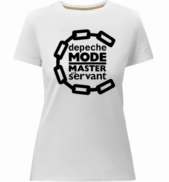 Женская премиум футболка Depeche Mode Master and servant Белый фото