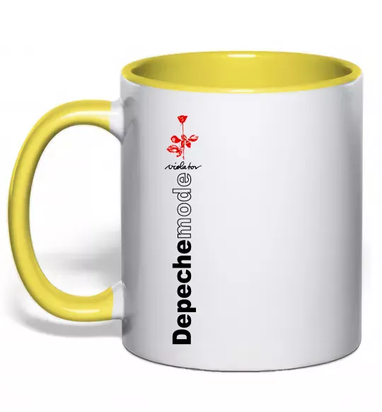 Чашка с цветной ручкой Depeche Mode Violator Солнечно желтый фото