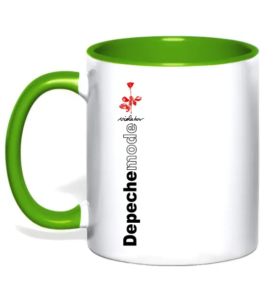 Чашка с цветной ручкой Depeche Mode Violator Лаймовый фото