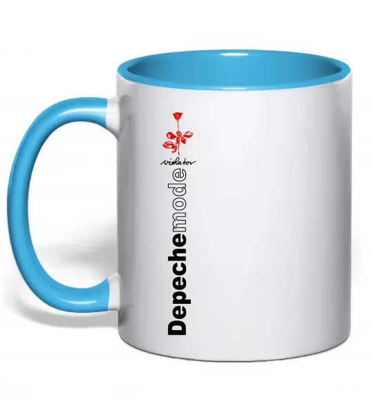 Чашка с цветной ручкой Depeche Mode Violator Голубой фото