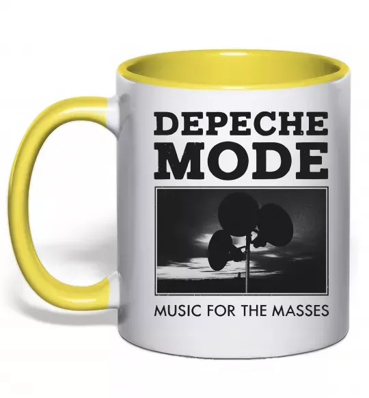 Чашка з кольоровою ручкою Music for the masses Сонячно жовтий фото