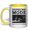 Чашка з кольоровою ручкою Music for the masses Сонячно жовтий фото