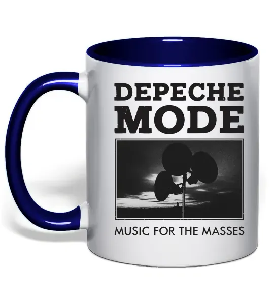 Чашка з кольоровою ручкою Music for the masses Глибокий темно-синій фото