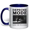 Чашка з кольоровою ручкою Music for the masses Глибокий темно-синій фото