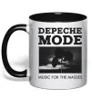 Чашка з кольоровою ручкою Music for the masses Чорний фото