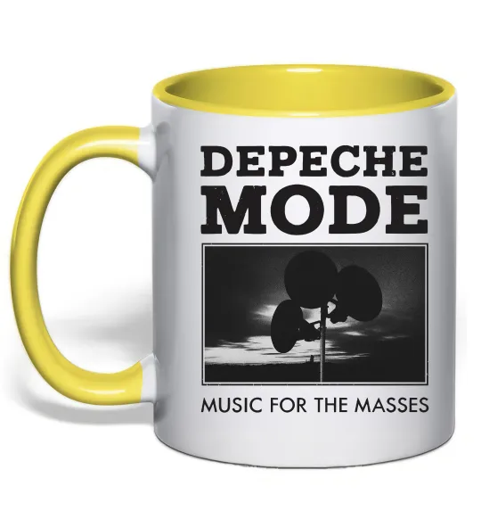 Чашка с цветной ручкой Music for the masses Лимонный фото