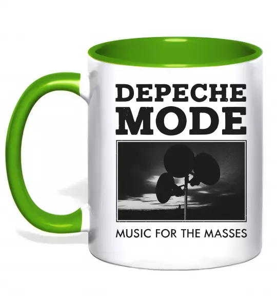 Чашка з кольоровою ручкою Music for the masses Зелений фото