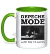 Чашка з кольоровою ручкою Music for the masses Зелений фото
