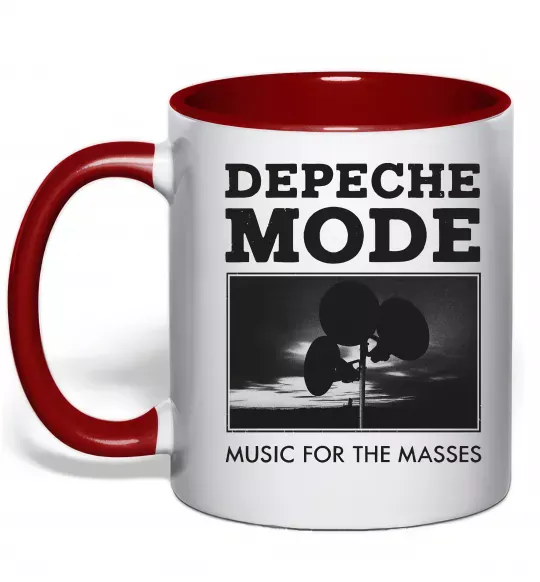 Чашка з кольоровою ручкою Music for the masses Червоний фото