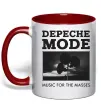 Чашка з кольоровою ручкою Music for the masses Червоний фото