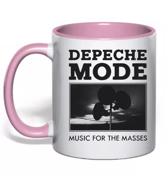 Чашка з кольоровою ручкою Music for the masses Ніжно рожевий фото