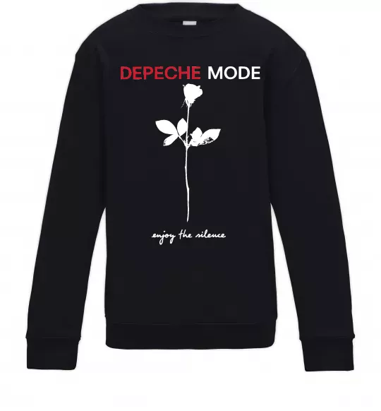 Дитячий світшот Enjoy the silence Чорний фото