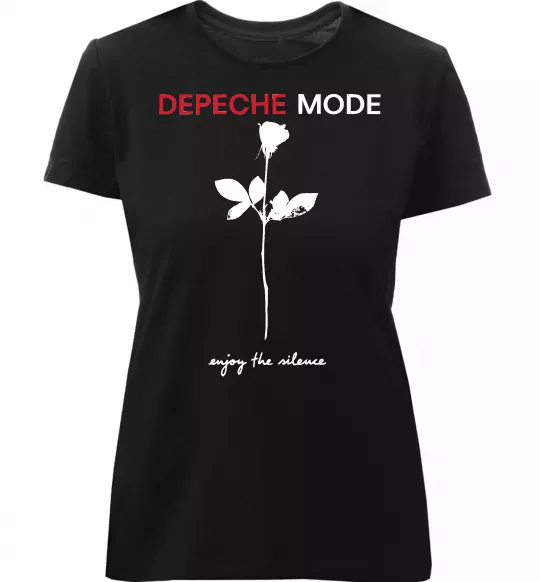 Жіноча преміум футболка Enjoy the silence Чорний фото