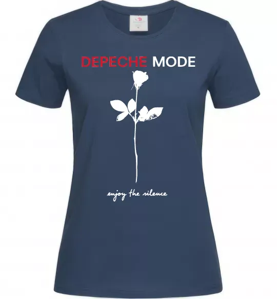 Женская футболка Enjoy the silence Темно-синий фото