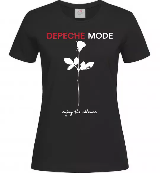 Женская футболка Enjoy the silence Черный фото