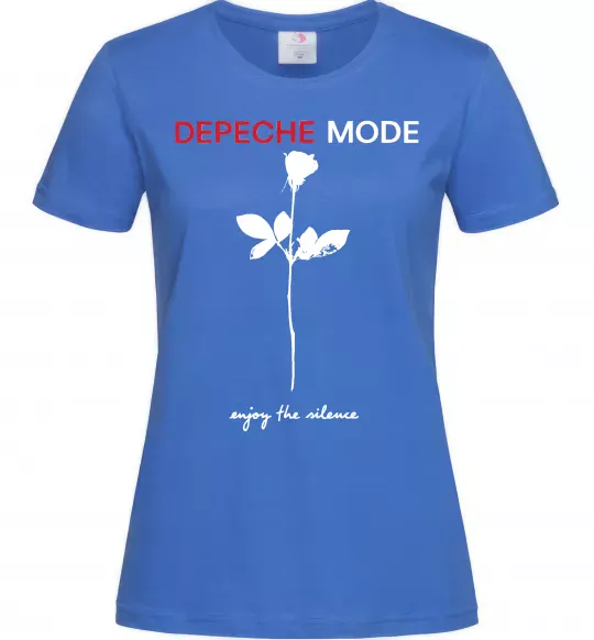 Женская футболка Enjoy the silence Ярко-синий фото