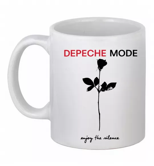 Чашка керамічна Enjoy the silence Білий фото