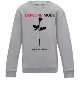 Детский Свитшот Enjoy the silence Серый меланж фото