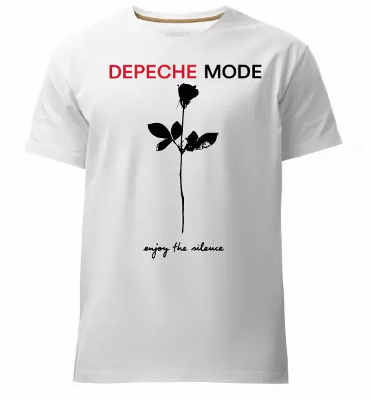 Чоловіча преміум футболка Enjoy the silence Білий фото