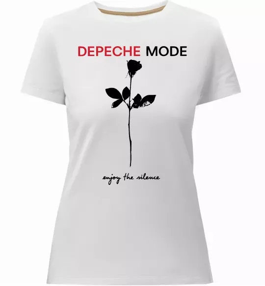 Жіноча преміум футболка Enjoy the silence Білий фото