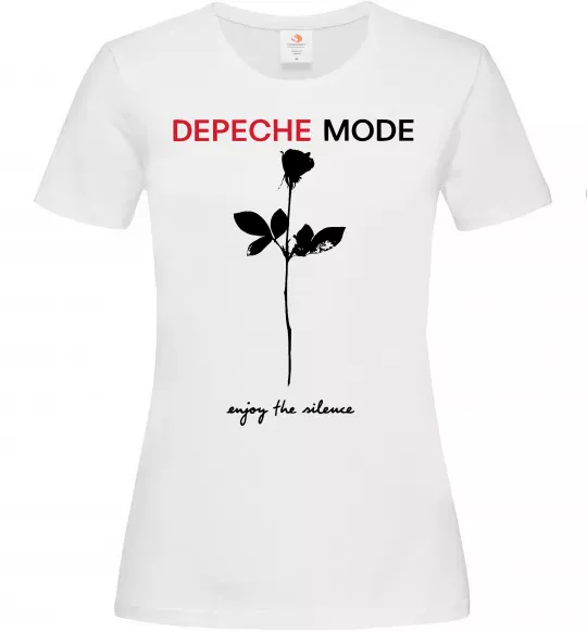 Женская футболка Enjoy the silence Белый фото