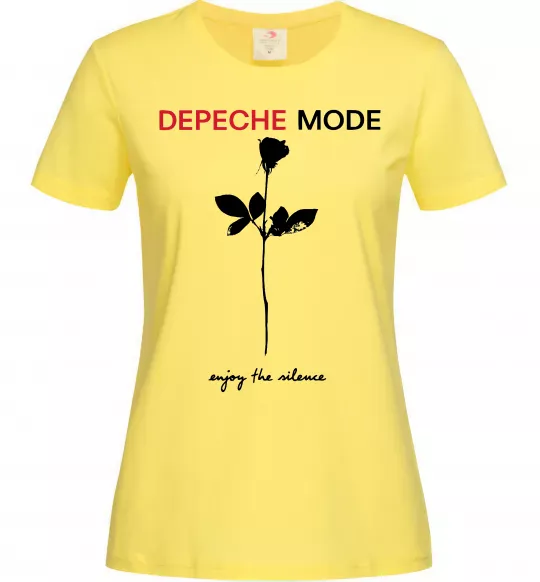 Женская футболка Enjoy the silence Лимонный фото