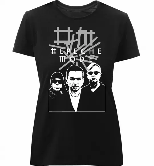 Жіноча преміум футболка Depeche Mode band Чорний фото