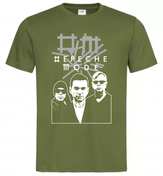 Мужская футболка Depeche Mode band Оливковый фото