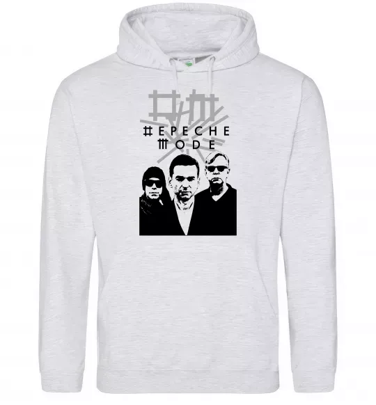Чоловіча толстовка (худі) Depeche Mode band Сірий меланж фото