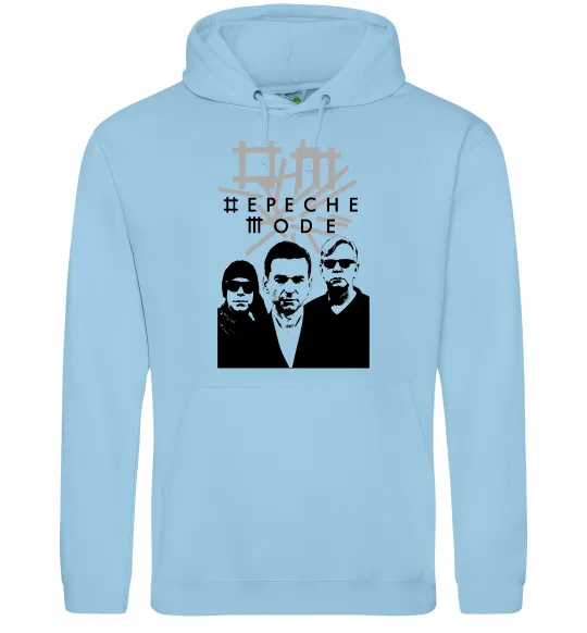 Мужская толстовка (худи) Depeche Mode band Голубой фото